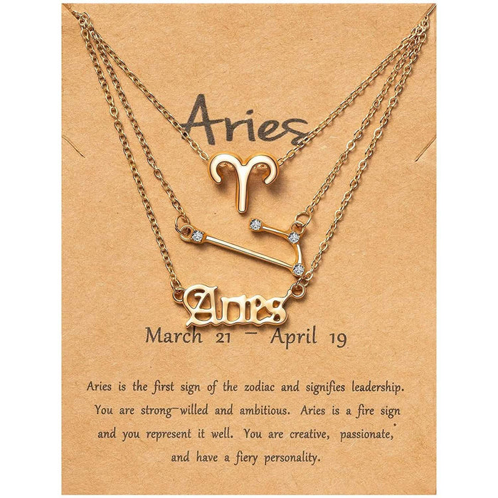 3-Piece: Constellation Zodiac Layer Necklaces by DailySale