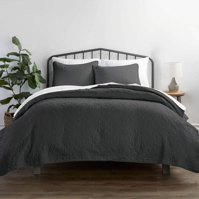 3-Piece: Damask Quilted Coverlet Set by DailySale