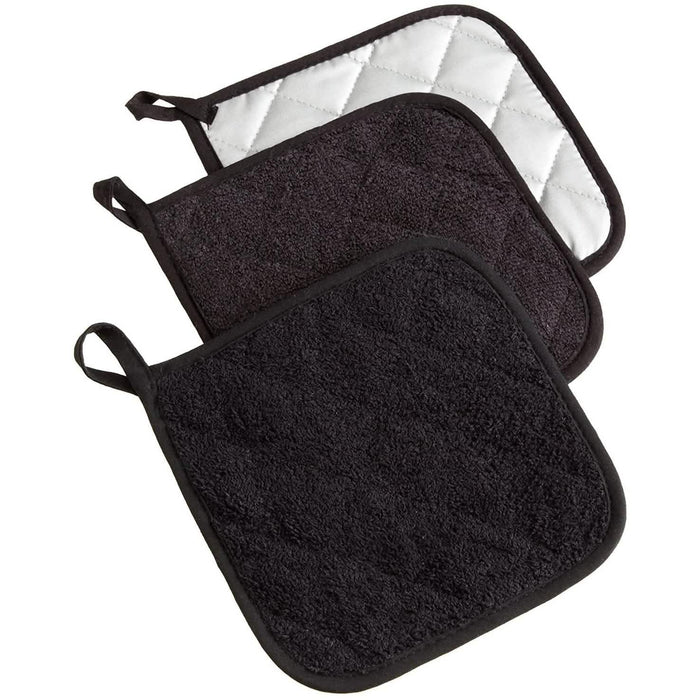 3-Piece: DII Basic Terry Collection Quilted 100% Cotton Potholder by DailySale
