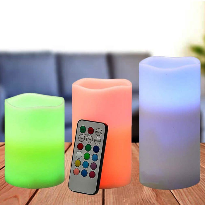 3-Piece: Flameless LED Color-Changing Candles by DailySale