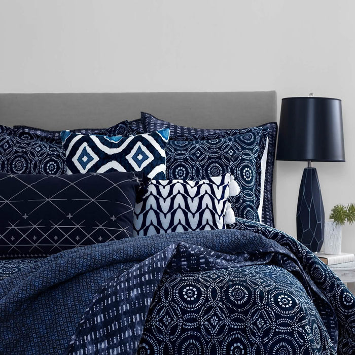 3-Piece: Global Indigo Mudcloth Cotton Quilt Set by DailySale