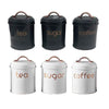 3-Piece: Metal and Copper Coffee Tea Sugar Canister Set