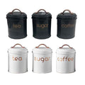3-Piece: Metal and Copper Coffee Tea Sugar Canister Set by DailySale