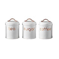 3-Piece: Metal and Copper Coffee Tea Sugar Canister Set by DailySale