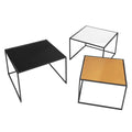 3-Piece: Mirror Top Nesting Coffee Table End Desk/Side Table Set in Black Steel Tube by DailySale