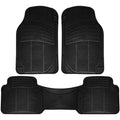 3-Piece: OxGord Car Floor Mats Ridged Rubber Full Set Universal Fit by DailySale