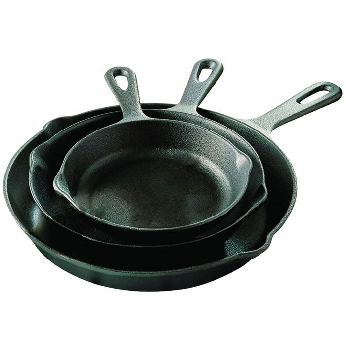 3-Piece: Pre-Seasoned Cast Iron Skillet Set by DailySale
