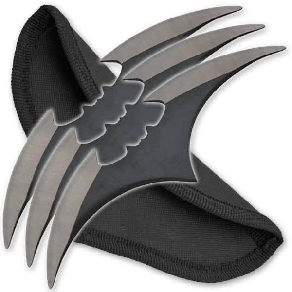 3-Piece Set: 5.5" Two-Toned Bat Throwing Blades by DailySale