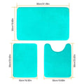 3-Piece Set: Bathroom Rug Set Plush Velvet Bath Carpet by DailySale