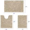 3-Piece Set: Bathroom Rugs Set Ultra Soft Non Slip and Absorbent Chenille by DailySale