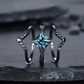 3-Piece Set: Black Square Faux Blue Zirconia Retro Luxury Ring by DailySale