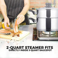 3-Piece Set: Chef's Star Stainless Steel Cookware 2 Quart Steamer Basket Set by DailySale