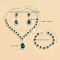 3-Piece Set: Elegant Bridal Jewelry Set - Rhinestone-Encrusted Earrings, Necklace & Bracelet Combo by DailySale