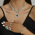 3-Piece Set: Elegant Bridal Jewelry Set - Rhinestone-Encrusted Earrings, Necklace & Bracelet Combo by DailySale