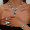 3-Piece Set: Elegant Bridal Jewelry Set - Rhinestone-Encrusted Earrings, Necklace & Bracelet Combo by DailySale