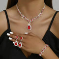3-Piece Set: Elegant Bridal Jewelry Set - Rhinestone-Encrusted Earrings, Necklace & Bracelet Combo by DailySale