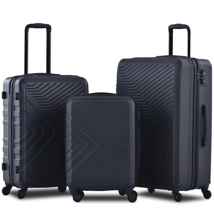 3-Piece Set: Hardshell Lightweight Suitcase with TSA Lock Spinner Wheels by DailySale