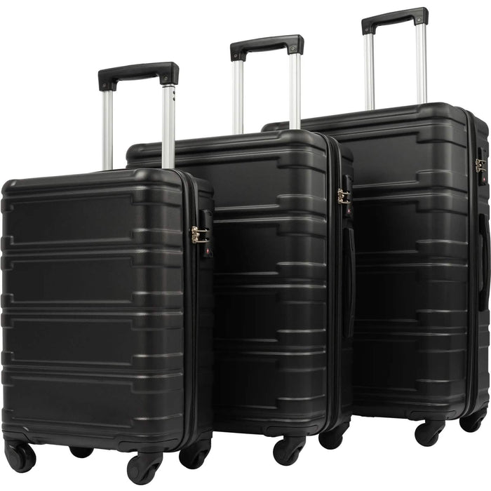 3-Piece Set: Luggage Set Hardside Spinner Suitcase With TSA Lock by DailySale