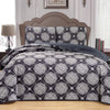 3-Piece Set: Medallion Reversible Oversized Bedspread Coverlet Quilt Bed Cover