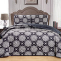 3-Piece Set: Medallion Reversible Oversized Bedspread Coverlet Quilt Bed Cover by DailySale