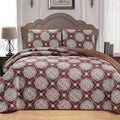 3-Piece Set: Medallion Reversible Oversized Bedspread Coverlet Quilt Bed Cover by DailySale