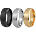 3-Piece Set: Men's Stainless Steel Comfort Fit Wedding Band Ring by DailySale