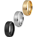 3-Piece Set: Men's Stainless Steel Comfort Fit Wedding Band Ring by DailySale