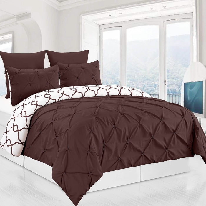 3-Piece Set: Reversible Premium Pintuck Duvet Cover and Shams by DailySale