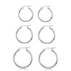 3-Piece Set: Sterling Silver French Lock Hoops
