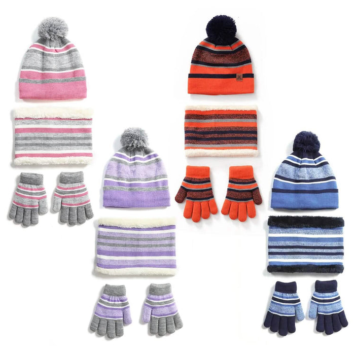 3-Piece Set: Winter Kids Knitted Warm Beanie Hat and Glove for 4-7 Years Old by DailySale