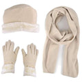 3-Piece Set: Women's Warm Fleece Winter Set Fur Trim by DailySale