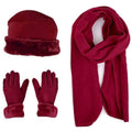 3-Piece Set: Women's Warm Fleece Winter Set Fur Trim by DailySale