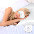 3-Piece: Super Soft Luxury Satin Facial and Hair Care Pillowcase, Eye Mask and Scrunchie by DailySale