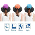 3-Piece: Women's Ponytail Wide Brim Sun Hat by DailySale