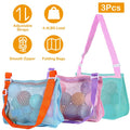 3-Pieces: Beach Mesh Bags Seashell Sand Tote Bag by DailySale