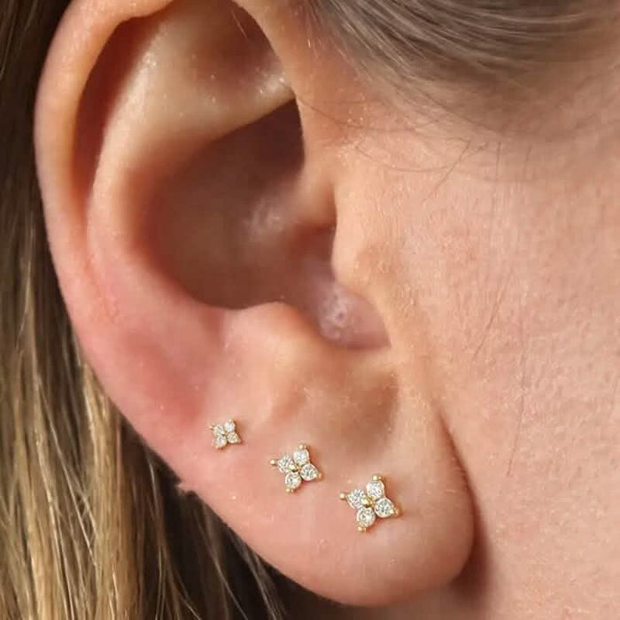 3-Pieces: Elegant Floral Stud Earrings Set by DailySale