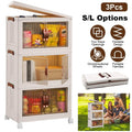 3-Pieces: Foldable Storage Bins with Lid Front Magnetic Door Collapsible Stackable Closet Organizer by DailySale