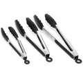3-Pieces: Kitchen Tongs Stainless Steel with Silicon by DailySale
