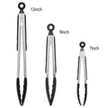 3-Pieces: Kitchen Tongs Stainless Steel with Silicon by DailySale