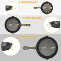 3-Pieces: Pre-Seasoned Cast Iron Skillet by DailySale