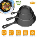 3-Pieces: Pre-Seasoned Cast Iron Skillet by DailySale