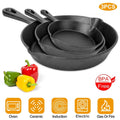 3-Pieces: Pre-Seasoned Cast Iron Skillet by DailySale