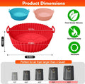 3-Pieces: Reusable Foldable Air Fryer Silicone Pot for 4+ Quart Air Fryer Oven by DailySale
