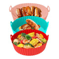 3-Pieces: Reusable Foldable Air Fryer Silicone Pot for 4+ Quart Air Fryer Oven by DailySale