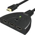 3-Port HDMI Switcher, Splitter, Supports Full HD1080p, 3D with High Speed Pigtail Cable by DailySale
