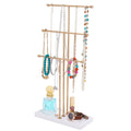3-Tier Gold Metal Tabletop Jewelry Tree Stand by DailySale