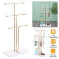 3-Tier Gold Metal Tabletop Jewelry Tree Stand by DailySale