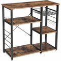 3-Tier Industrial Kitchen Baker's Rack Utility Microwave Oven Stand Storage Cart Workstation Shelf, Vintage by DailySale