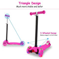 3-Wheeled LEDs Kick Scooter for Kids Flashing Scooter Adjustable Height by DailySale