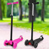 3-Wheeled LEDs Kick Scooter for Kids Flashing Scooter Adjustable Height